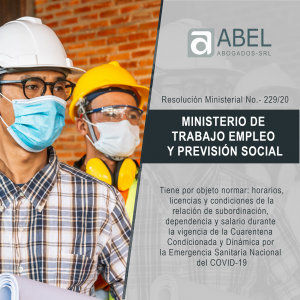 Resolución Ministerial No.- 229/20 del Ministerio de Trabajo, Empleo y Previsión Social