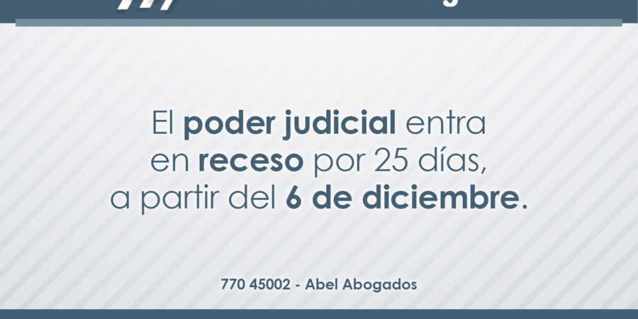 A partir del 6 de diciembre el Poder Judicial estará en receso por 25 días